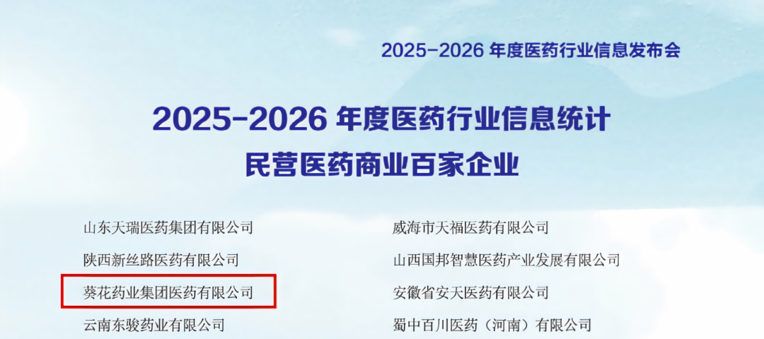 葵花药业荣膺2025-2026年度医药行业多项荣誉